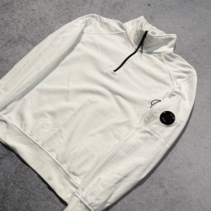 C.P. Company Quarter Zip Light Cotton Sweater white (XS)