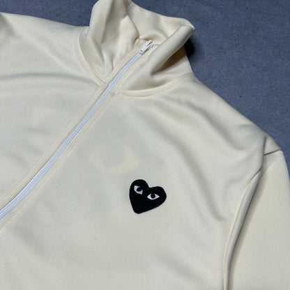 Comme des Garçons PLAY Track Jacket Big Heart Print Ivory (S)