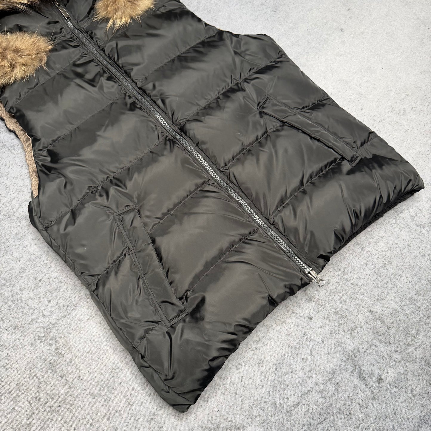 Bomboogie Hooded Fur Puffer Daunenweste Gilet black (L)