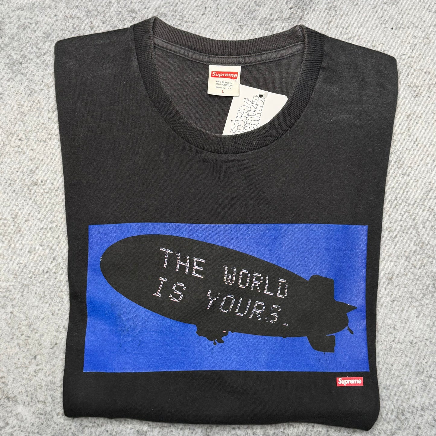 Supreme 2017 Scarface Collab "The World is yours" Tee Shirt black blue (L)