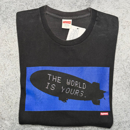 Supreme 2017 Scarface Collab "The World is yours" Tee Shirt black blue (L)