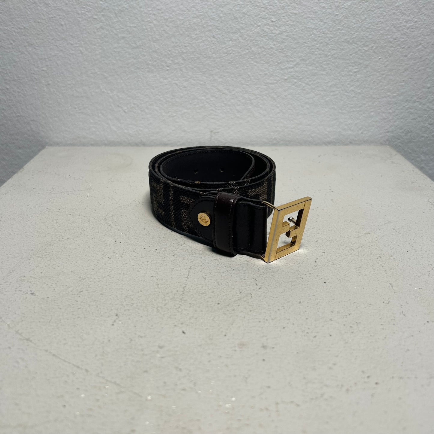 Fendi 90s Monogram Zucca Belt Gulden Buckle brown (80cm)