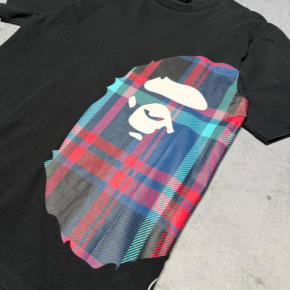 BAPE Check Side Big Ape Head T-Shirt black (L)