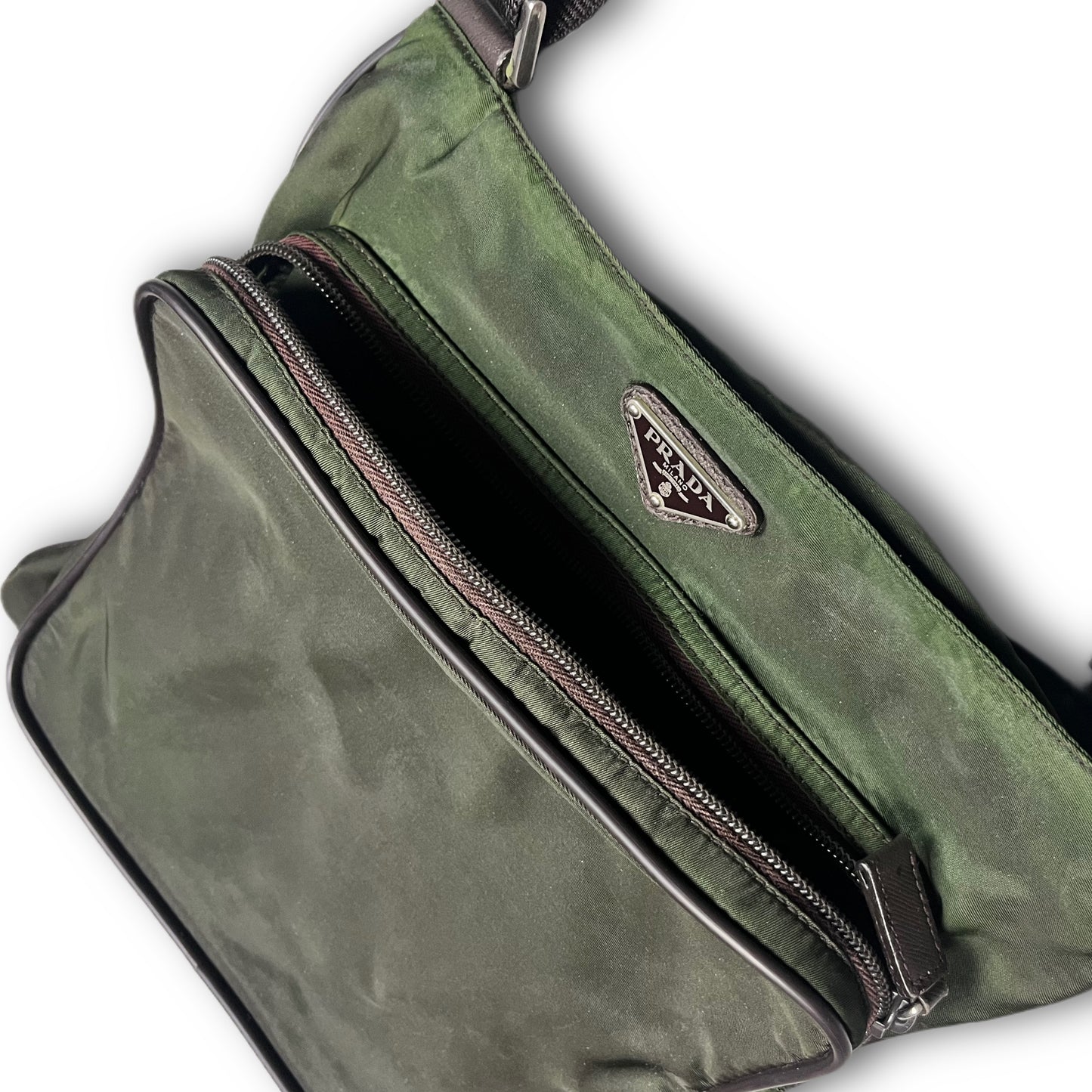 Prada Vintage Messener Bag olive green