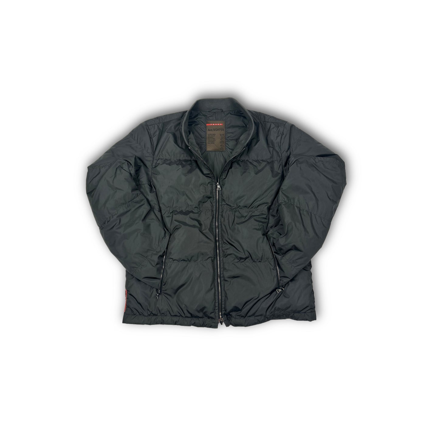 Prada Linea Rossa Sport Puffer Bomber Jacket olive