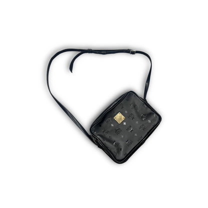 MCM Vintage Monogram Messenger Bag black