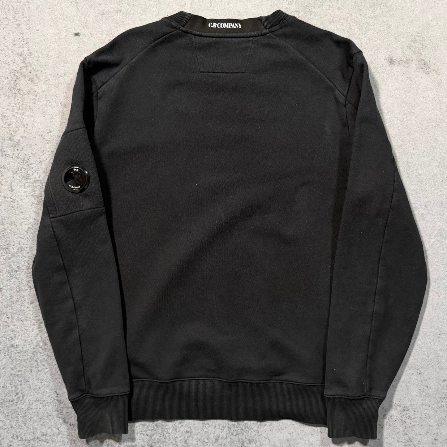 C.P. Company Diagonal Raised Fleece Crewneck Sweater black (M)