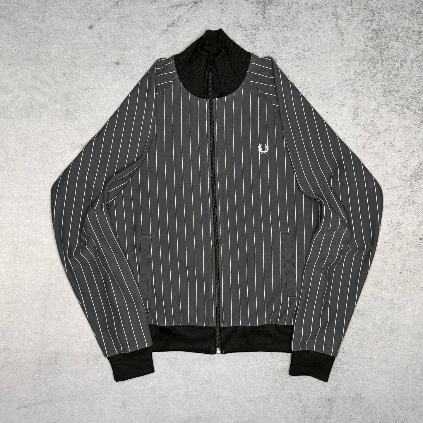 Fred Perry Track Jacket Pin Stripes grey white (M)