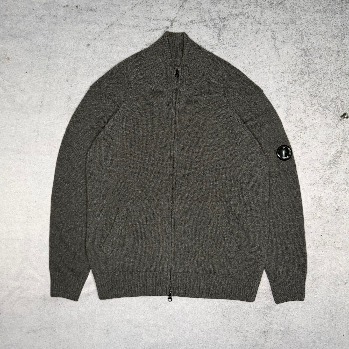 C.P. Company NEW Full Zip Lens Knit Cardigan grey (L)