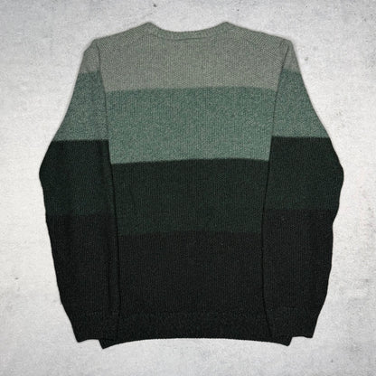 Lacoste Ribbed Knit Crewneck Sweater Color Block green (M)