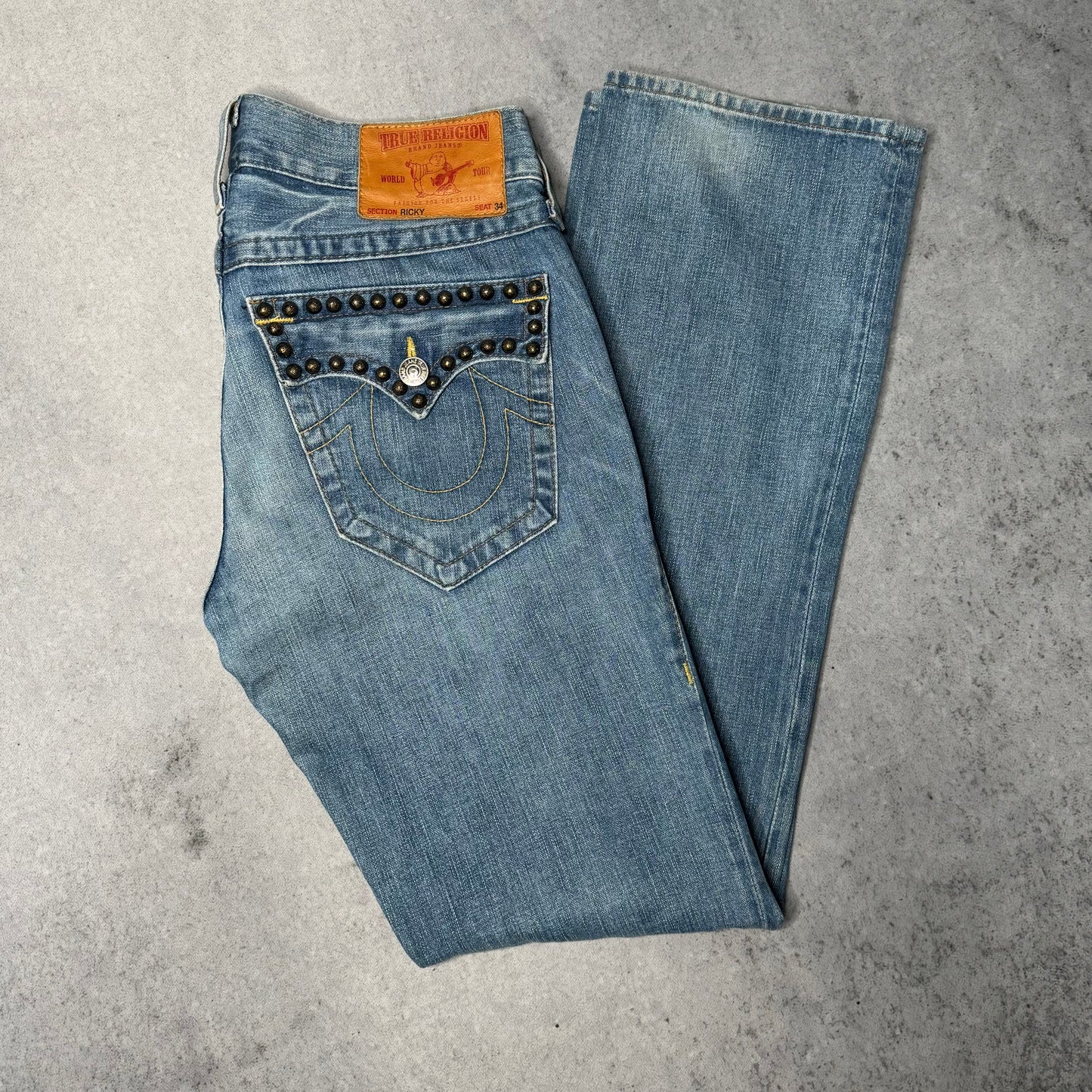 True Religion Rare Ricky Jeans with Metal Studs (fits 32/34)