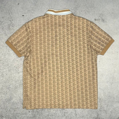 Lacoste Monogram Polo Shirt gold baby blue (L)
