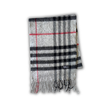 Burberry Vintage Nova Check Schal Scarf 90s Grey