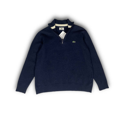 Lacoste Vintage Wool Quarter Zip navy