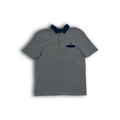 Fred Perry Vintage Poloshirt grey with navy collar (XL)