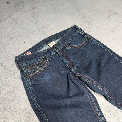 True Religion OG Straight Jeans Ricky Big QT Stitch dark blue (31/34)