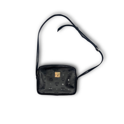 MCM Vintage Monogram Messenger Bag black