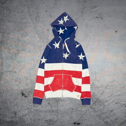 True Religion RARE Vintage USA Flag Zip Hoodie (fits XS)