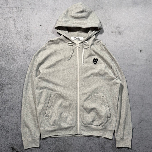 Comme des Garçons PLAY Zip Hoodie Double Heart Logo grey (XXL)