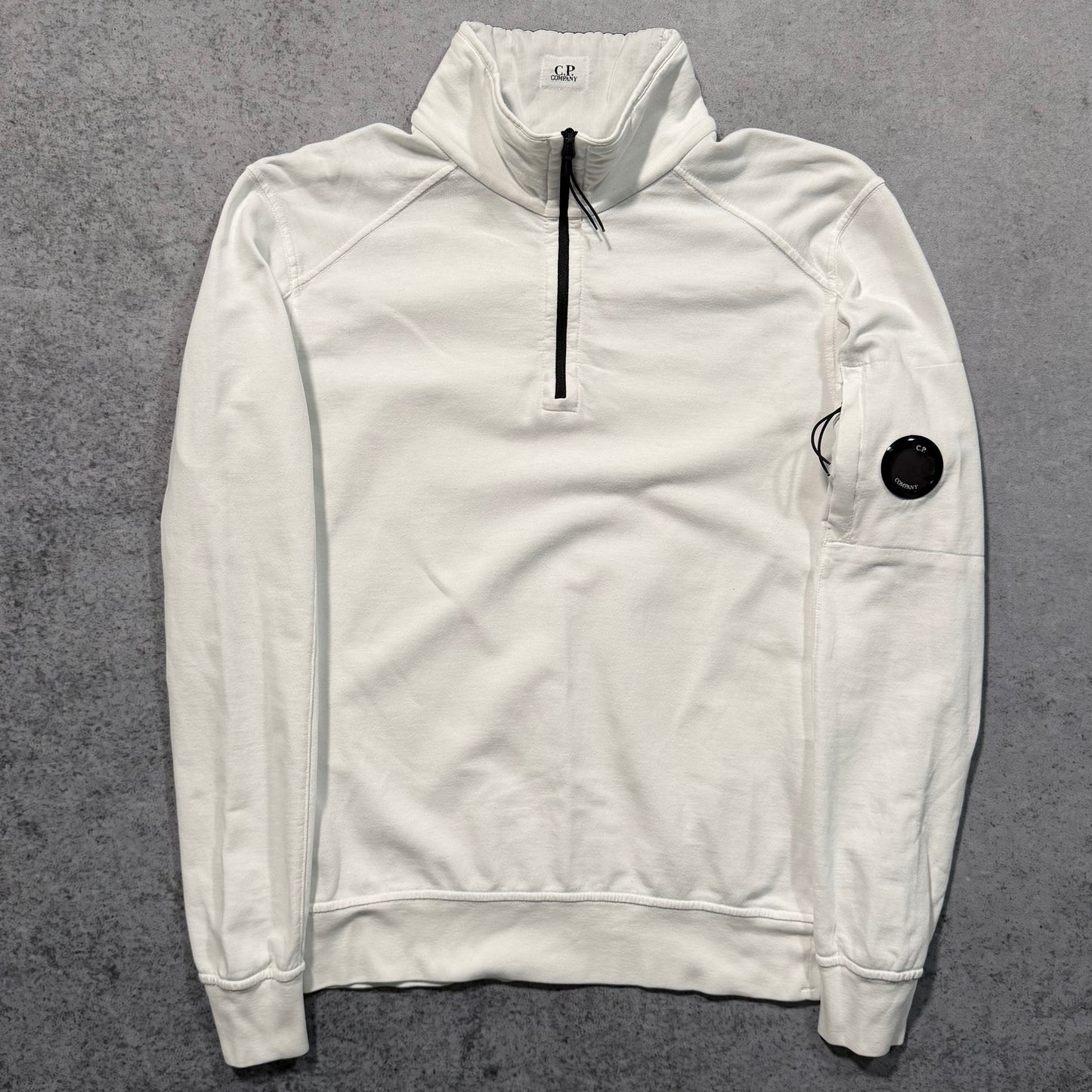 C.P. Company Quarter Zip Light Cotton Sweater white (XS)