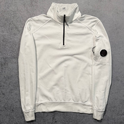 C.P. Company Quarter Zip Light Cotton Sweater white (XS)