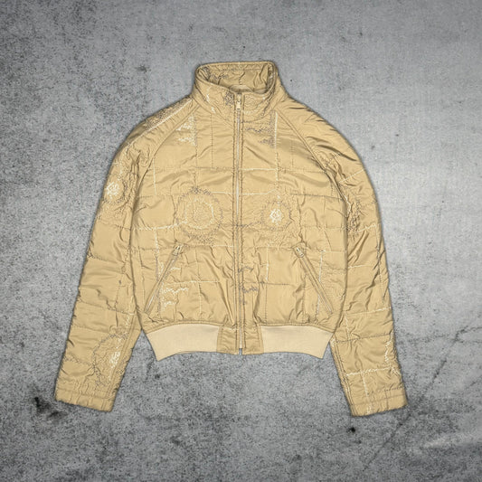 Fay 00s Designer Women's Padded Cropped Jacket beige (fits S)