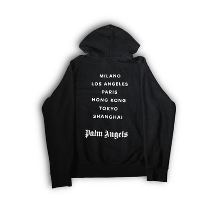 Palm Angels Spray Logo Hoodie - Black Yellow (M)