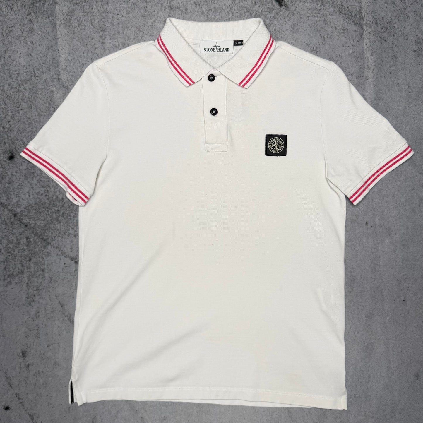 Stone Island Vintage Polo Shirt white pink (S)