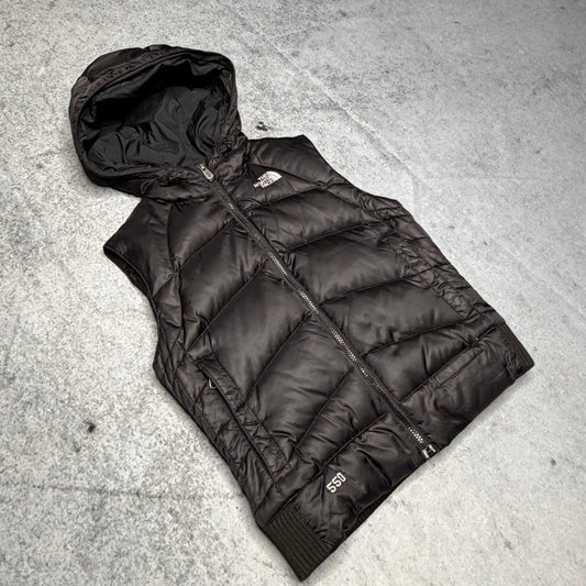 The North Face Nuptse 550 Womens Hooded Puffer Gilet Weste black (S)