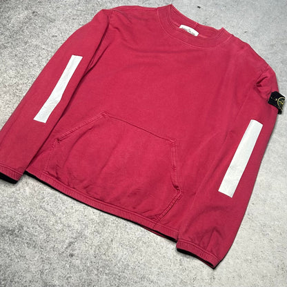 Stone Island Crewneck Sweater Reflective Patches AW18 burgundy (fits M)