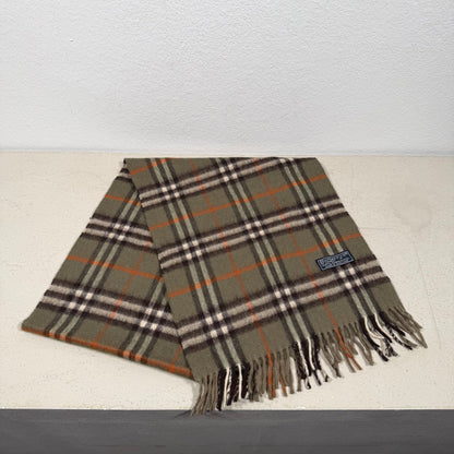 Burberry Vintage Nova Check Scarf Schal olive green 90s