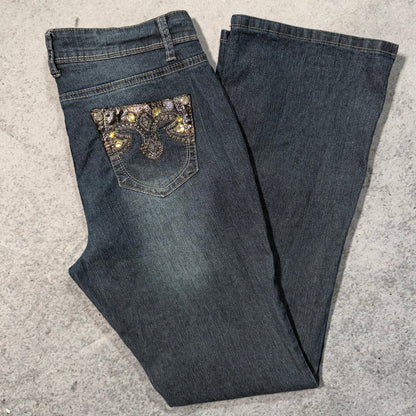 Rozali Y2K Low Waist Bootcut Jeans Womens (M)