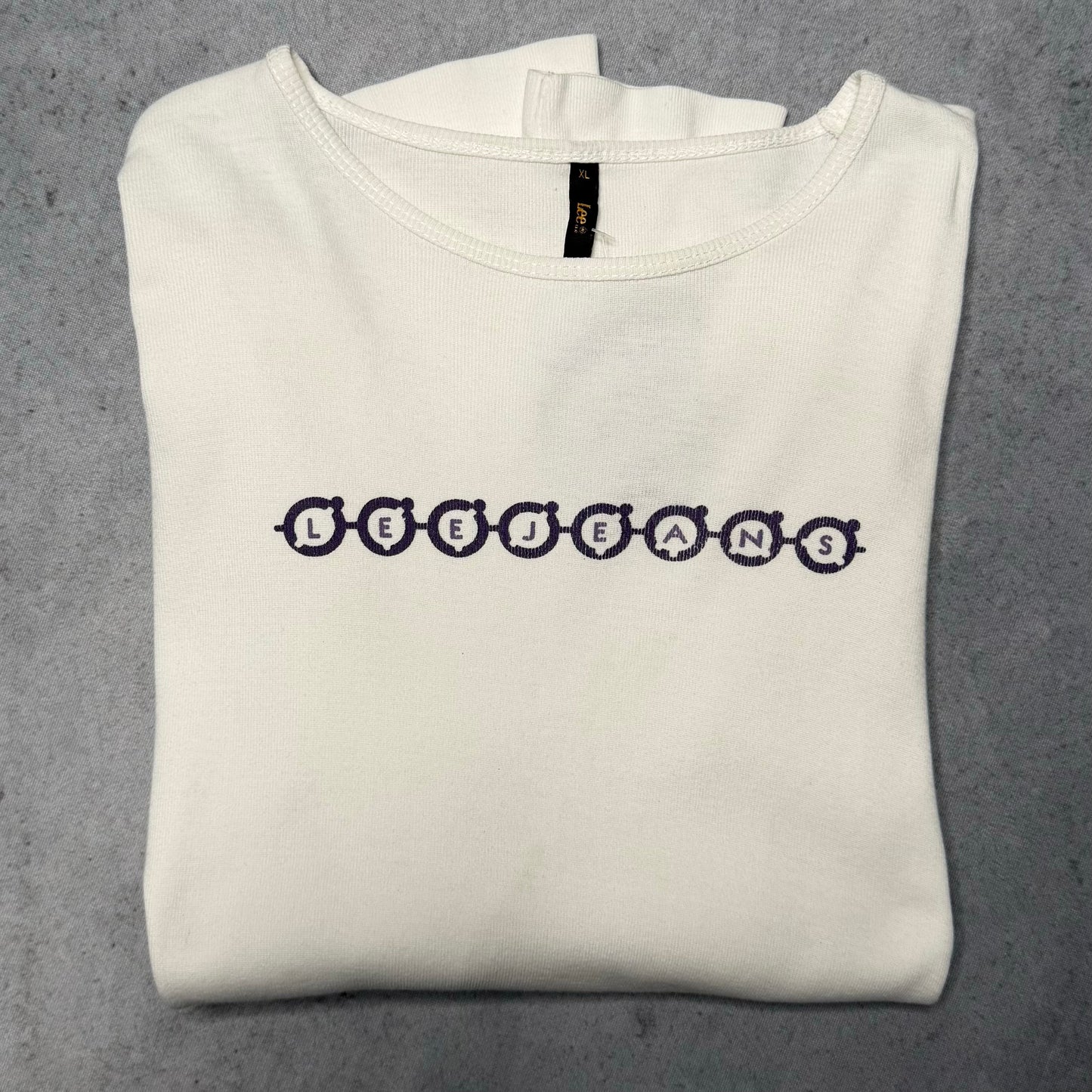 Lee Jeans 00s Spellout Longsleeve Shirt white (Wmns XL)