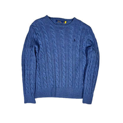 Polo Ralph Lauren Cable Knit Sweater grey blue like NEW