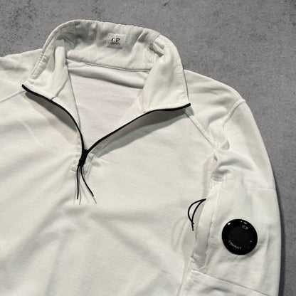 C.P. Company Quarter Zip Light Cotton Sweater white (XS)