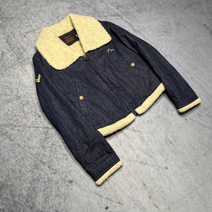 Evisu 2011 Cropped Sherpa Denim Jacket Deadstock with Tags (S)