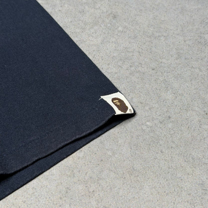 BAPE College Tee Shirt navy/yellow (M)