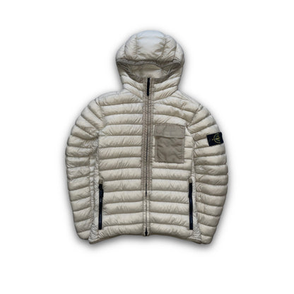 Stone Island Garment Dyed Micro Yarn Down Puffer Jacket off white (L)