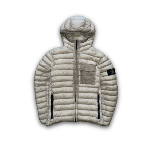 Stone Island Garment Dyed Micro Yarn Down Puffer Jacket off white (L)