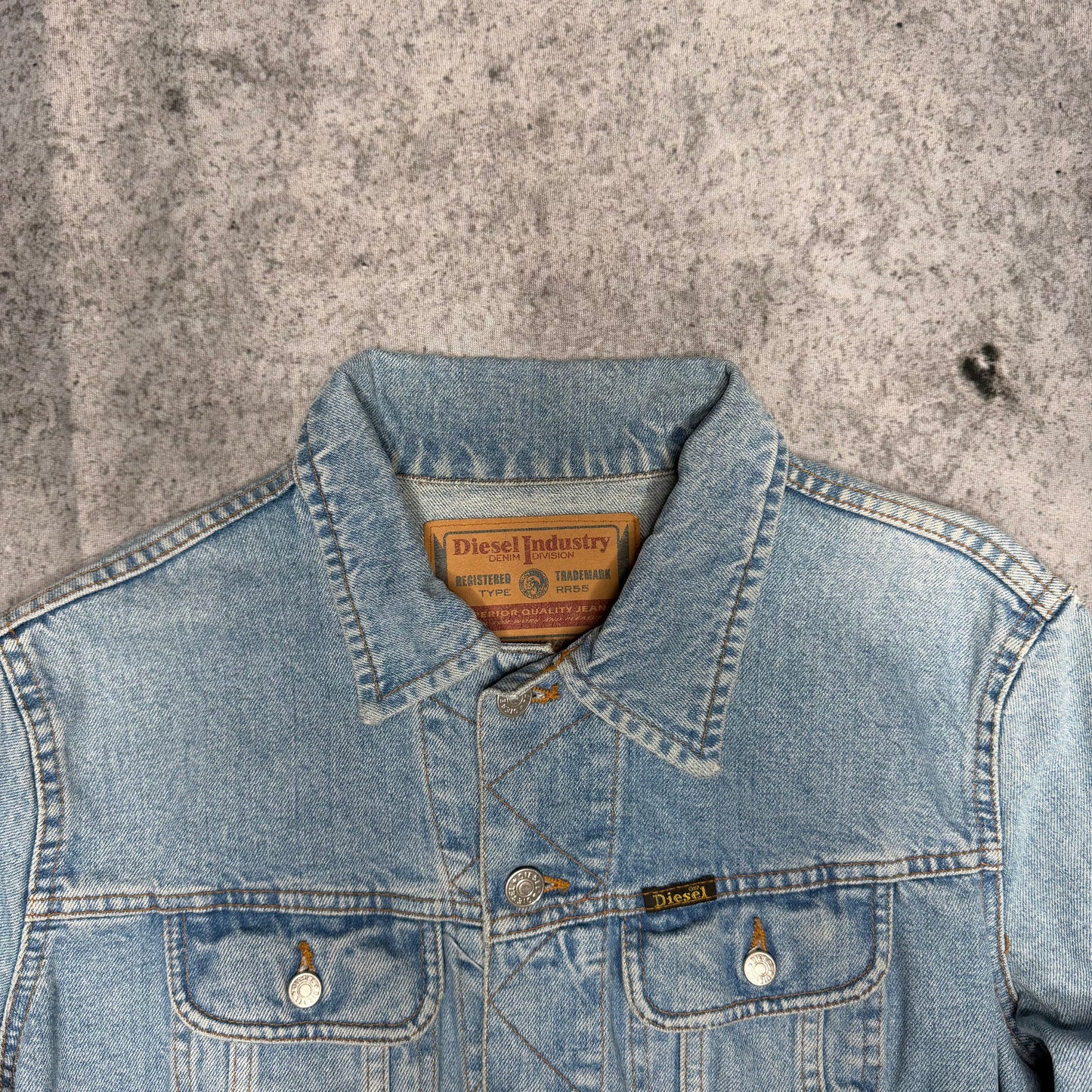 Diesel Industry Womens Vintage Denim Jeans Jacket light blue (L)