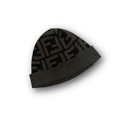 Fendi 00s Monogram Two-Tone Beanie Grey