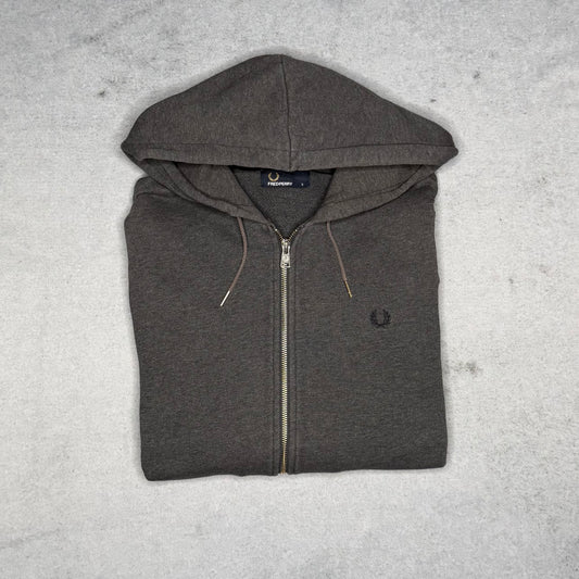 Fred Perry Logo Zip Hoodie dark grey (S)