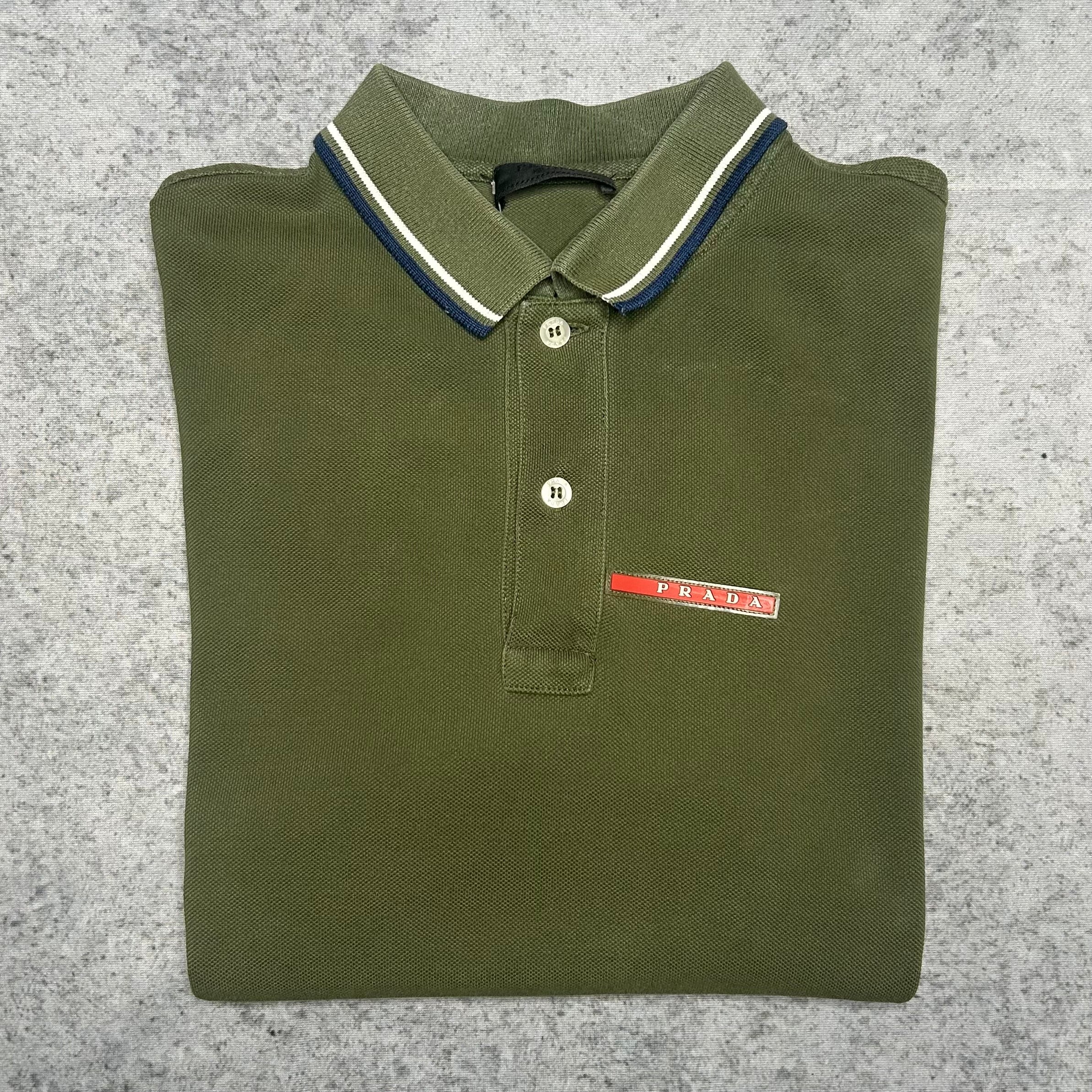Prada Sport Linea Rossa Polo Shirt olive (S) – SECONDCHANCE-EU.COM