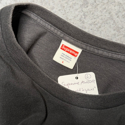 Supreme 2017 Scarface Collab "The World is yours" Tee Shirt black blue (L)