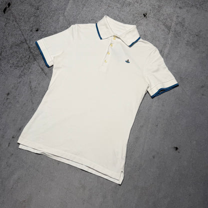 Vivienne Westwood 00s Vintage Polo Shirt white blue (S)