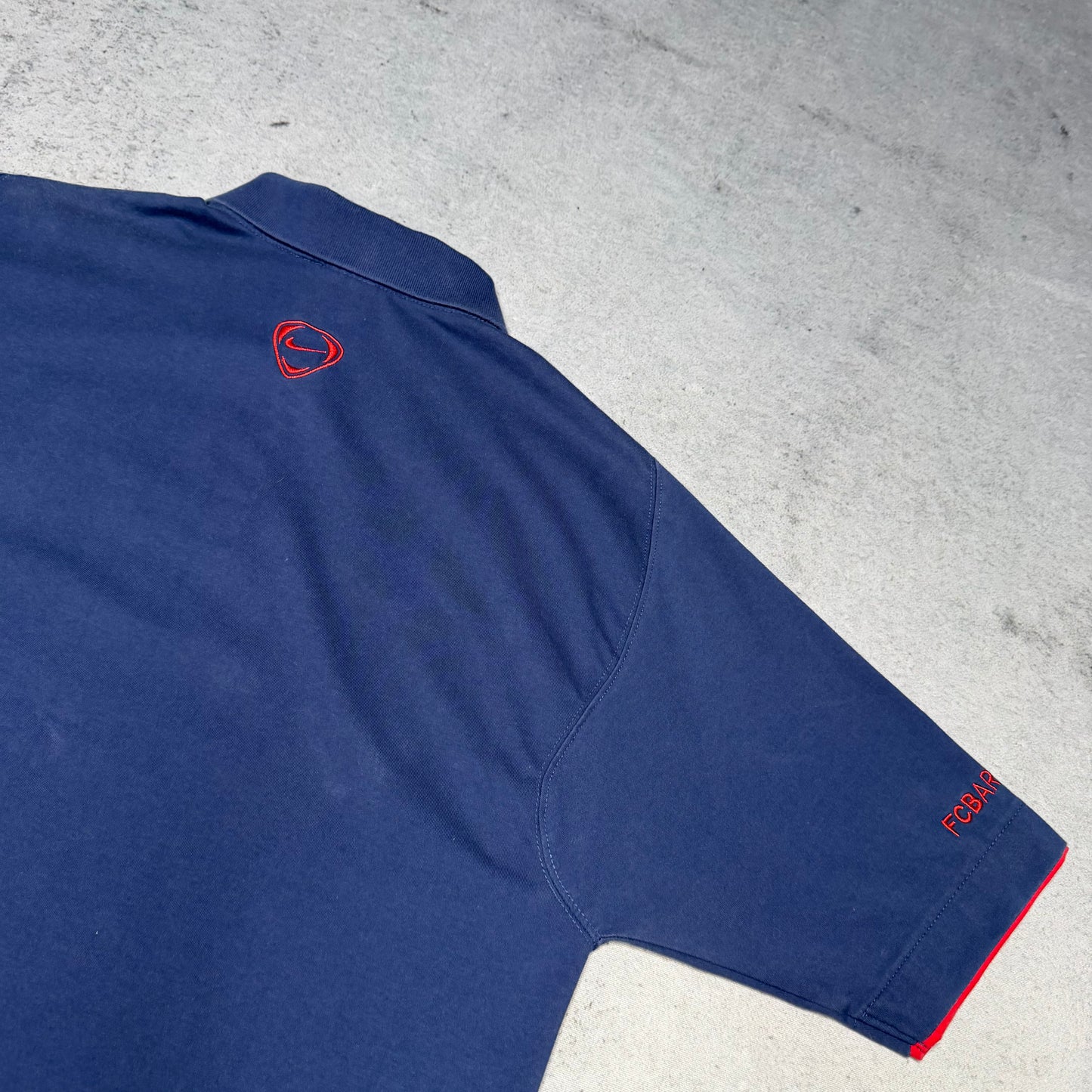 Nike Early 00s FC Barcelona Polo Shirt navy blue red (L)