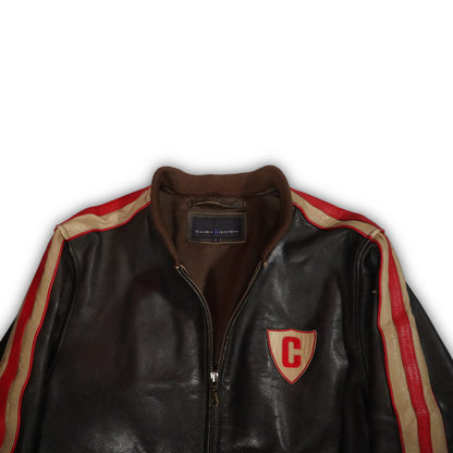 Chevignon Vintage 90s Racing Leather Jacket (L)