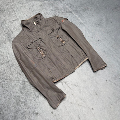 Peuterrey Vintage Bomber Racing Jacket grey Checked (S Womens)