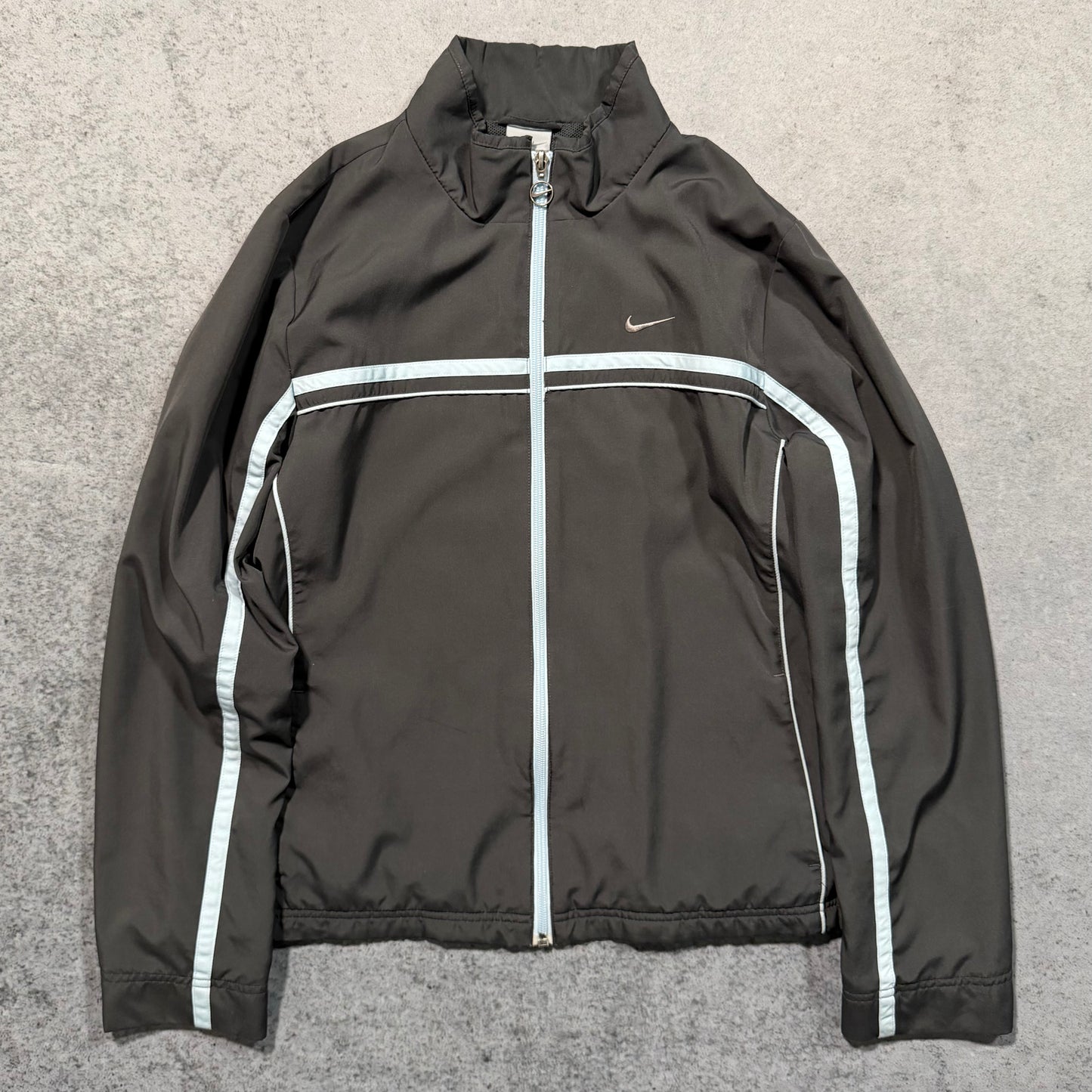 Nike 00s Women's Slim Fit Track Jacket grey baby blue (M)