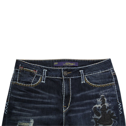 Ed Hardy Jeans Ripped Backprint Women's